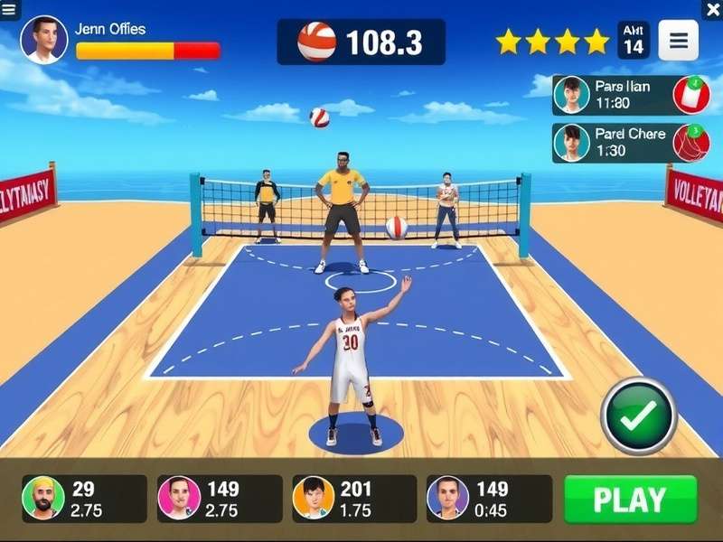 Volleyball Fantasy character customization screen